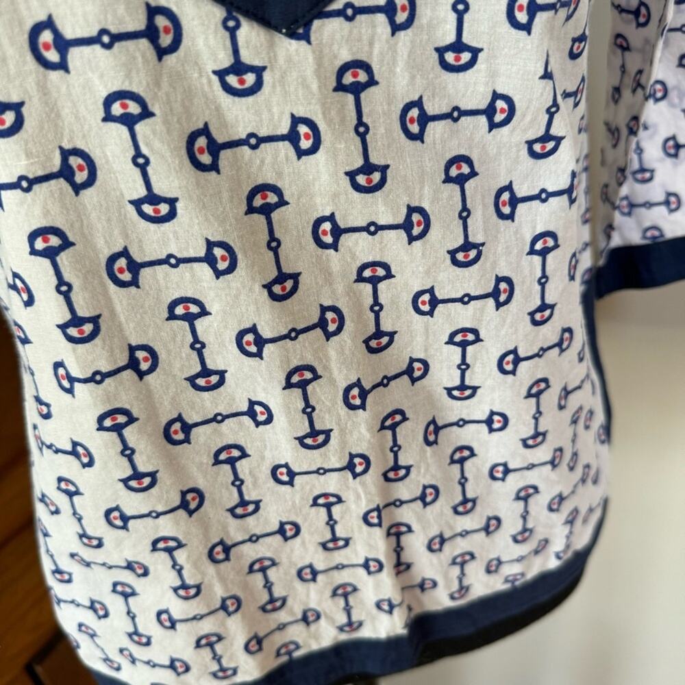 Malabar Bay Navy and White Lightweight Coverup Shirt - Picture 5 of 11
